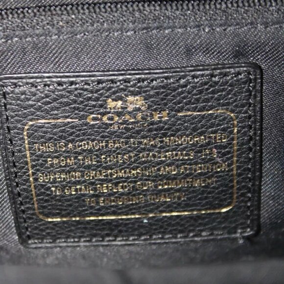 Coach Womens Double Handle Logo Metallic Patchwork Satchel Handbag Black 36531 - Picture 7 of 11